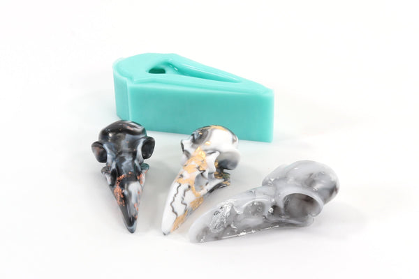Shiny Crow Skull Mold- Occult Mold, Goth Crafts