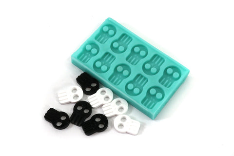 Skull Button Mold For Resin Casting - Decoden DIY Molds For Resin, Candy Molds, Food, or Soap